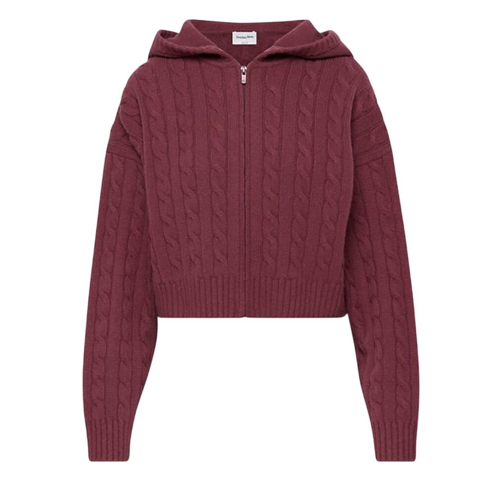 Sunday Best Cabled Burgundy Octavia Hoodie Size S